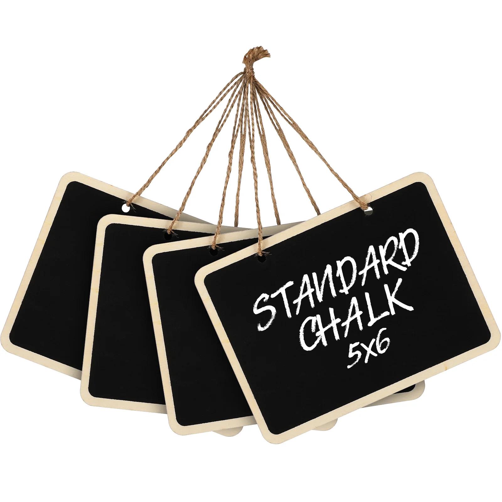 

4 Pcs Chalkboard Tags Boards Signs Blackboard Small Labels Wooden Hanging Blackboards Office Handmade