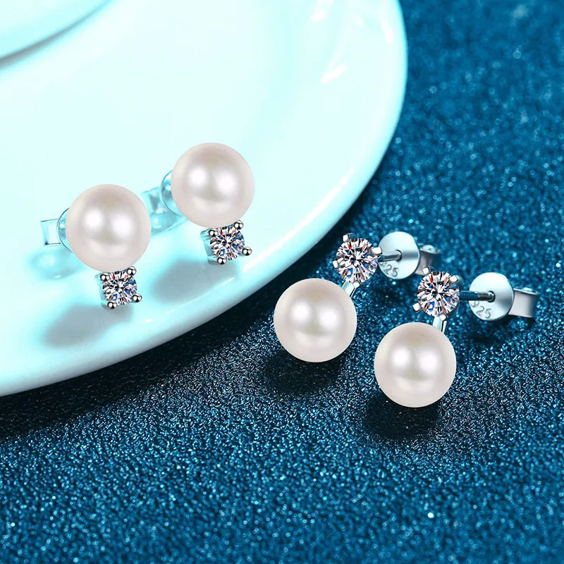 9mm Freshwater Cultured Pearl Bridesmaid Stud Earrings With Moissanite Top Sterling Silver Ear Studs Wedding Jewelry for Brides
9mm Freshwater Cultured Pearl Bridesmaid Stud Earrings With Moissanite Top Sterling Silver Ear Studs Wedding Jewelry for Brides