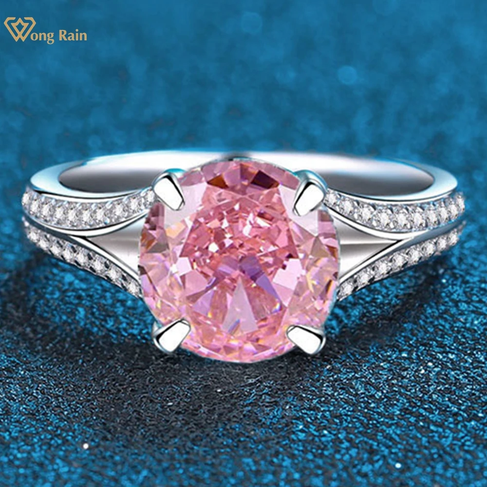 

Wong Rain Classic 100% 925 Sterling Silver 9 MM Round Lab Sapphire Citrine Aquamarine Gemstone Engagement Ring for Women Jewelry