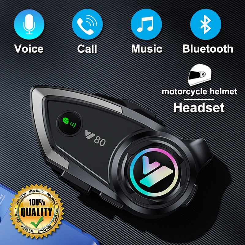 

Y80 Wireless Bluetooth Headset for Motorcycle Helmet Outdoor Waterproof Handsfree Music Earphons Moto Riders Headphone