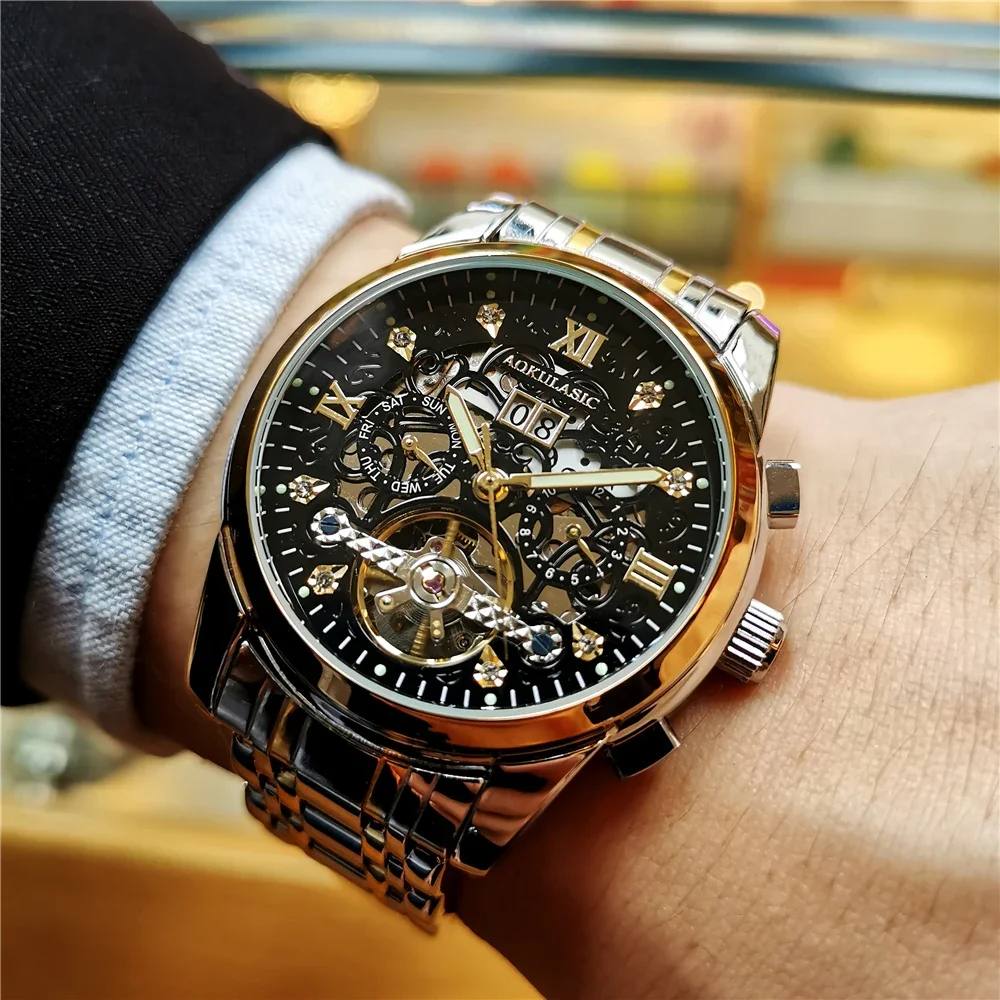 AOKULASIC Luxury Business Watch Men Automatic Watches Skeleton Mechanical Wristwatches Men Waterproof Relogios Masculino New
AOKULASIC Luxury Business Watch Men Automatic Watches Skeleton Mechanical Wristwatches Men Waterproof Relogios Masculino New