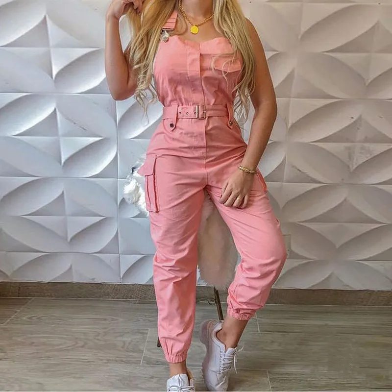 2022 Women Bodycon Jumpsuit Spring Summer High Waist Halter Cargo Jumpsuit Ankle Tied Shoulder Strap Overalls Pink Bib Jumpsuits
2022 Women Bodycon Jumpsuit Spring Summer High Waist Halter Cargo Jumpsuit Ankle Tied Shoulder Strap Overalls Pink Bib Jumpsuits