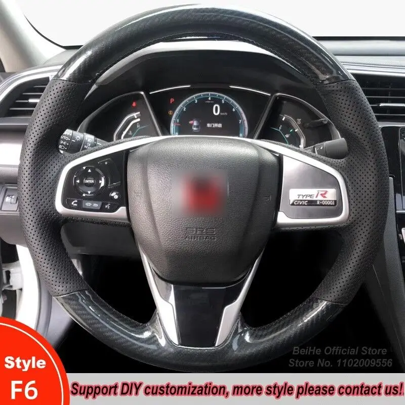 

DIY Hand-Stitched For Honda Civic 10 X CR-V CRV Clarity DIY Suede Car Steering Wheel Cover Wrap F6 Interior Accessories