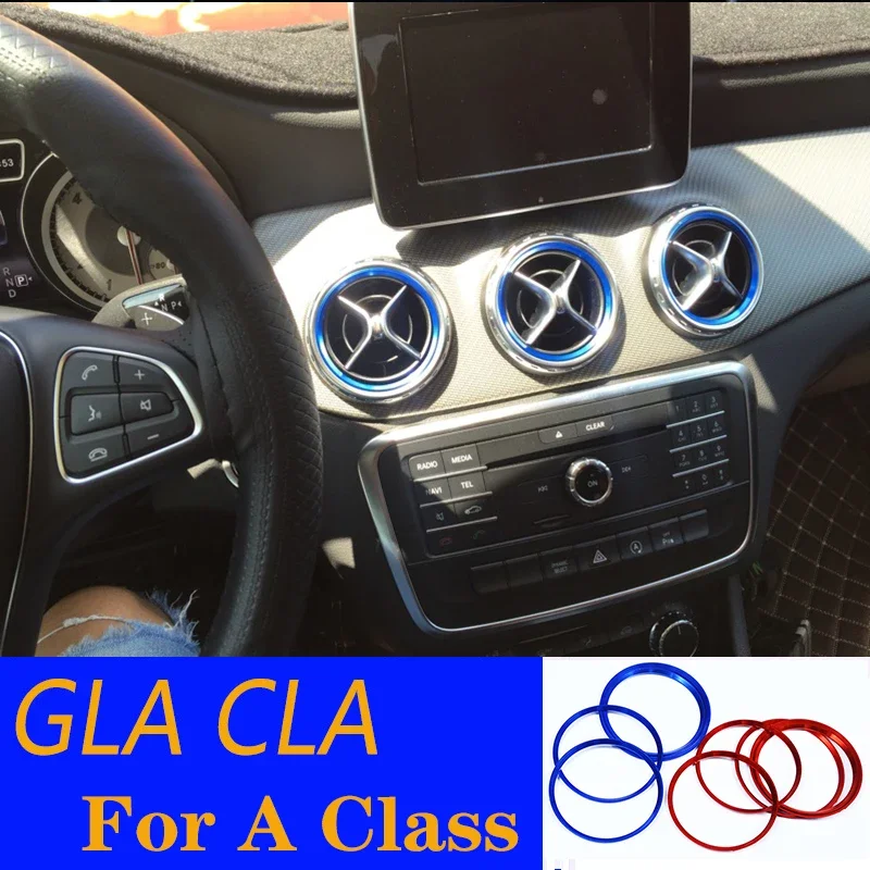 

For Mercedes Benz CLA GLA GLC Class W117 X156 AMG Car Styling Air Condition AC Outlet Air Vent Ring Cover Trim Decoration 5 PCS