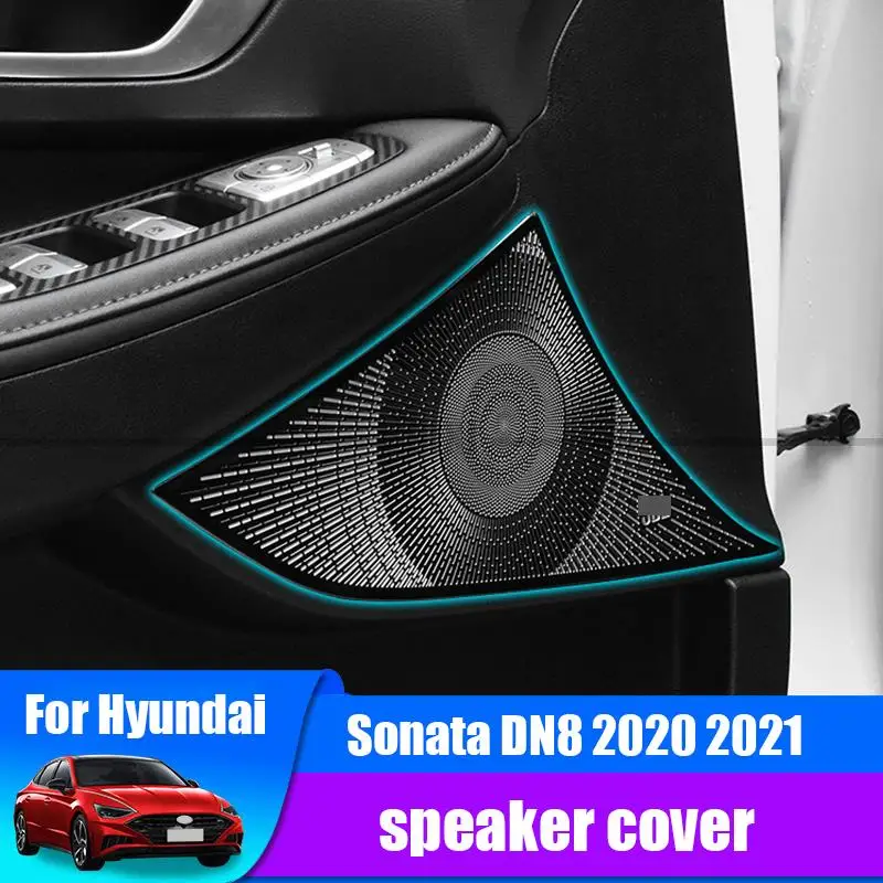 

for Hyundai Sonata DN8 2020 2021 Car Door Audio Horn Stainless Steel Retrofit Cover Upgrade Decorative Interior