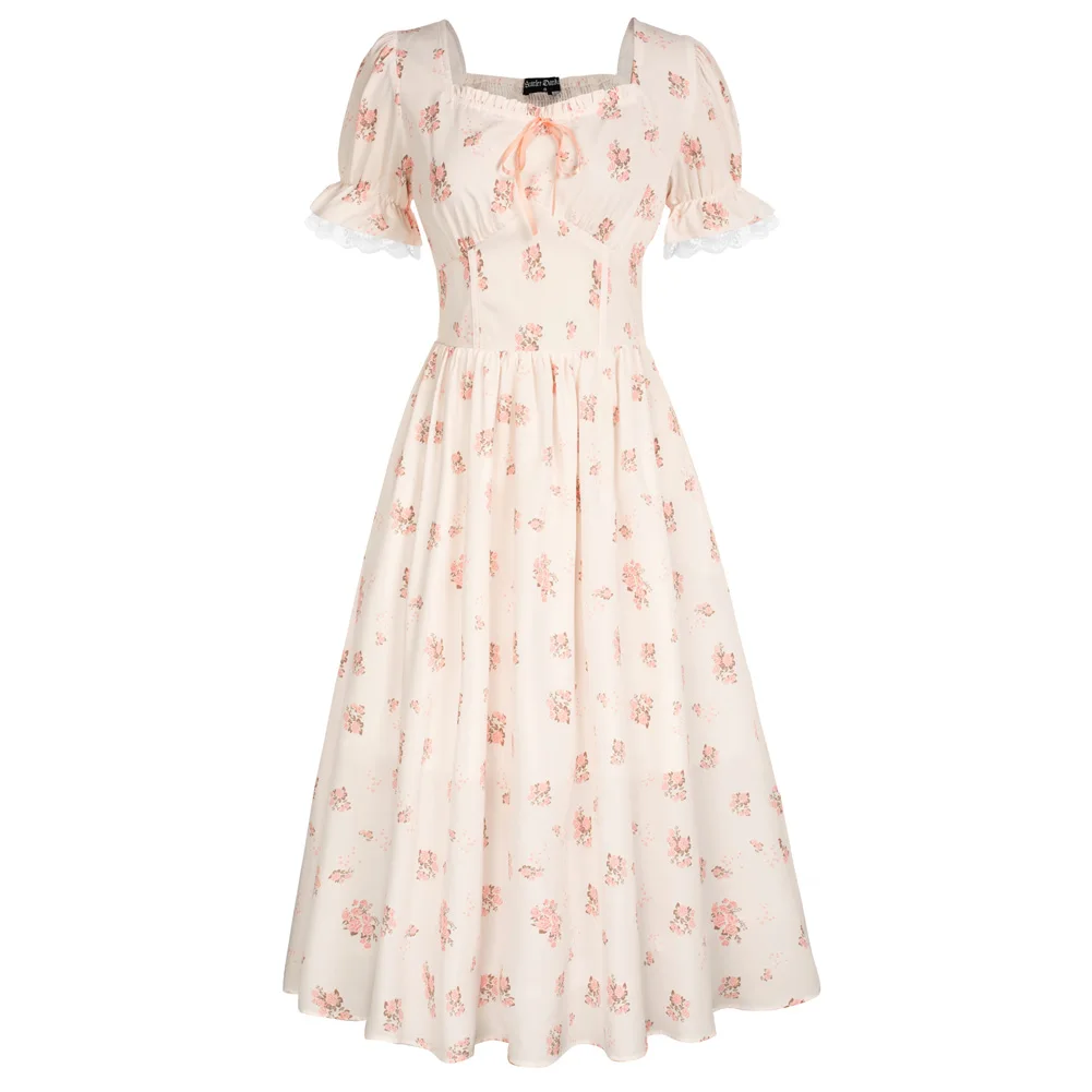 SD Women Renaissance Defined Waist Maxi Dress Summer Victorian Short Sleeve Square V-Neck Cottagecore Dress With Pockets
SD Women Renaissance Defined Waist Maxi Dress Summer Victorian Short Sleeve Square V-Neck Cottagecore Dress With Pockets