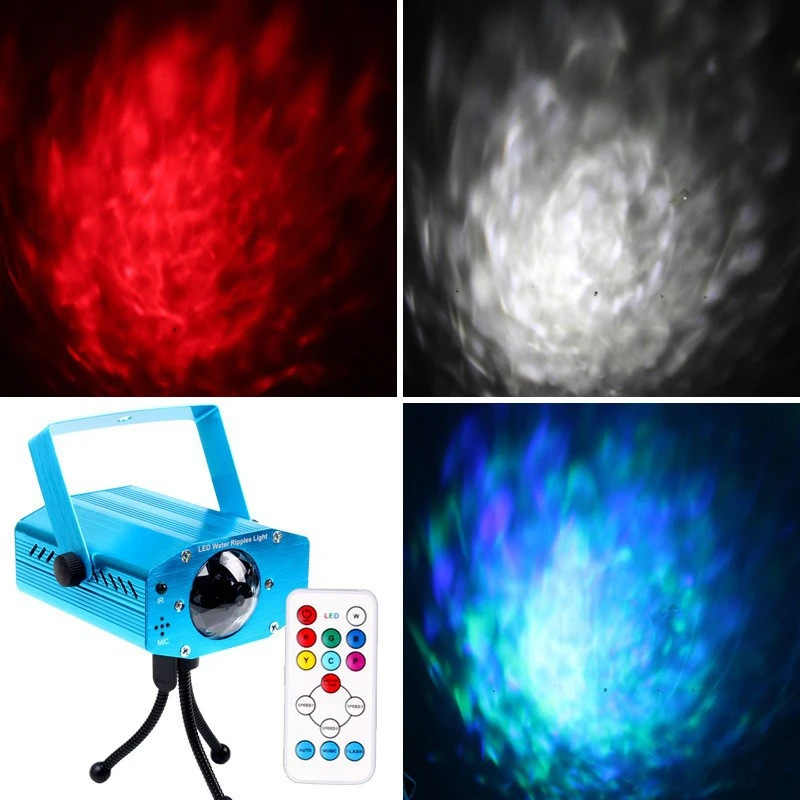 

LED Ocean Waves Effect Stage Light 9W 7Color Water Wave Ripple Projector Lamp for Christmas Disco DJ Show Event Party Birthday