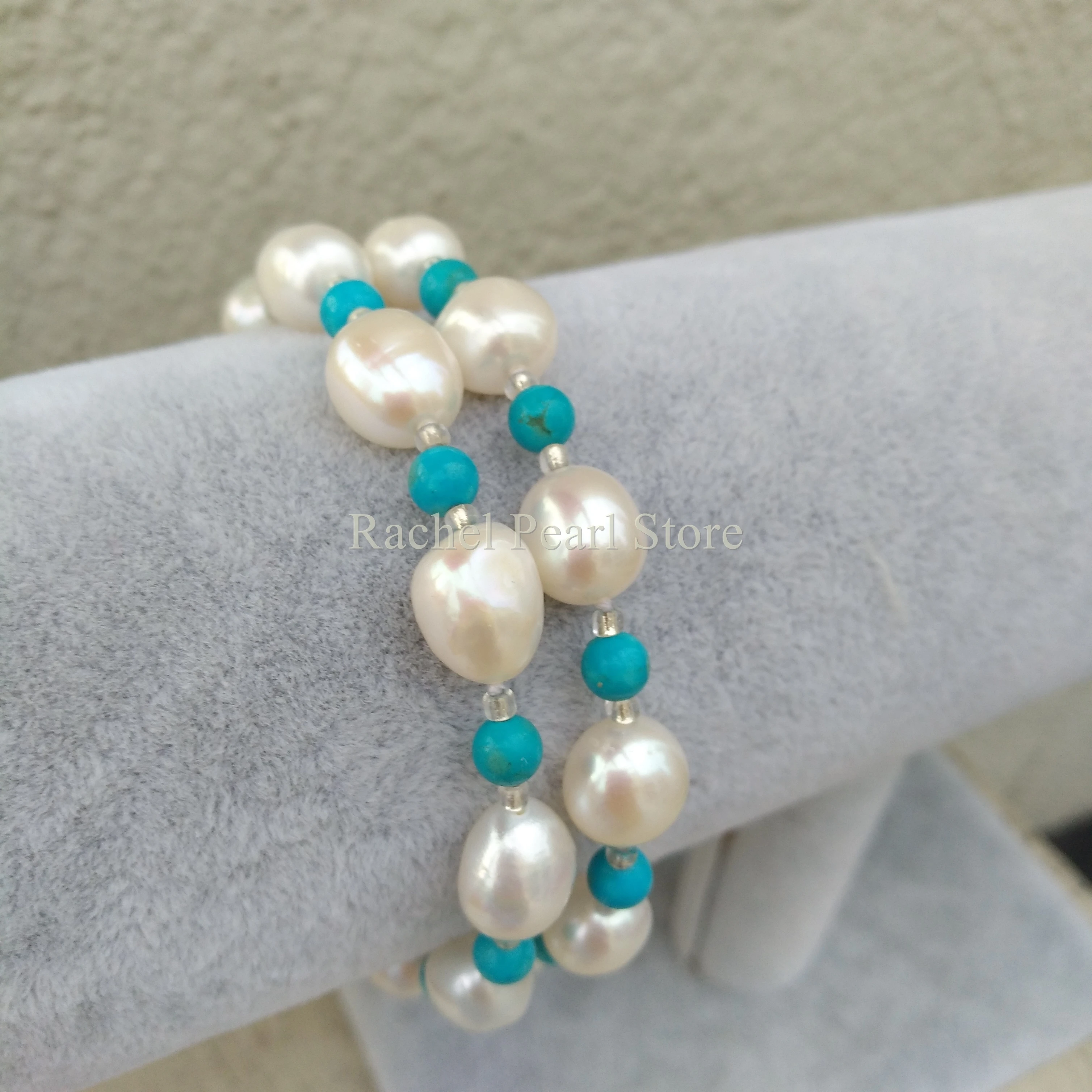 Free Shipping Double Strand Beautiful White South Sea Baroque Pearl & Turquoise 2 Rows Bracelet Chain Fine Jewelry For Girl
Free Shipping Double Strand Beautiful White South Sea Baroque Pearl & Turquoise 2 Rows Bracelet Chain Fine Jewelry For Girl