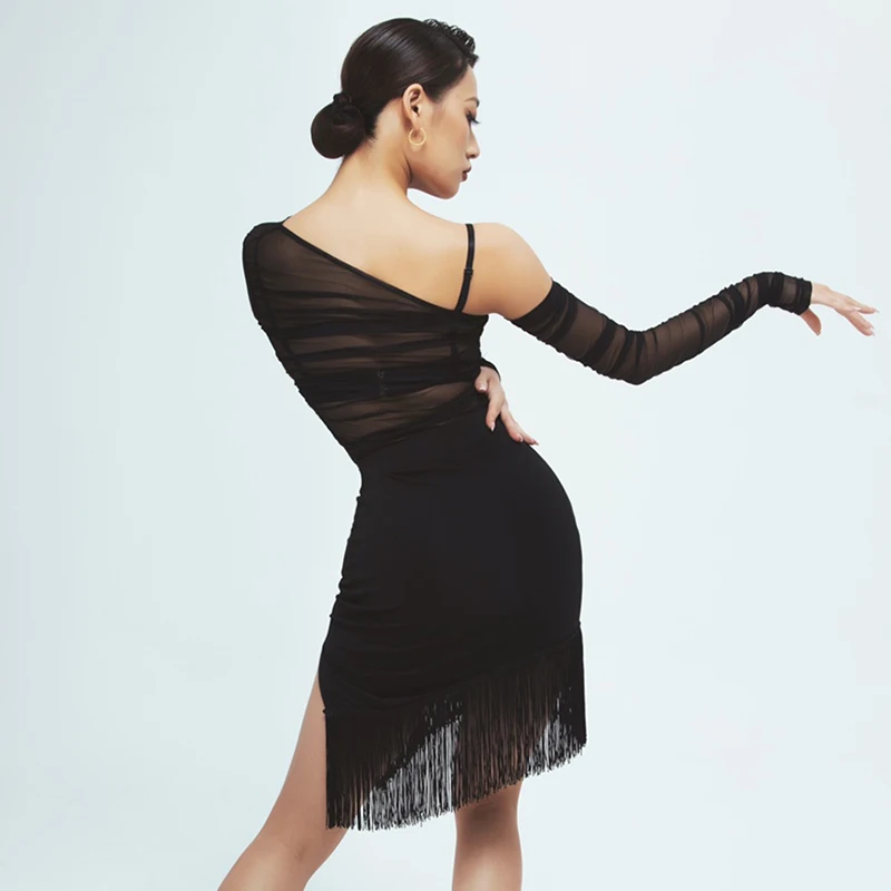 Latin Dance Dress For Women Perspective Mesh Pleated One-Piece Practice Dress Ballroom Rumba Tango Latin Dance Costumes DQS9861
Latin Dance Dress For Women Perspective Mesh Pleated One-Piece Practice Dress Ballroom Rumba Tango Latin Dance Costumes DQS9861