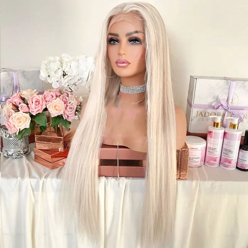 Bombshell Platinum White Straight Synthetic 13X4 Lace Front Wigs Glueless High Quality Heat Resistant Fiber For Women Cosplay
Bombshell Platinum White Straight Synthetic 13X4 Lace Front Wigs Glueless High Quality Heat Resistant Fiber For Women Cosplay