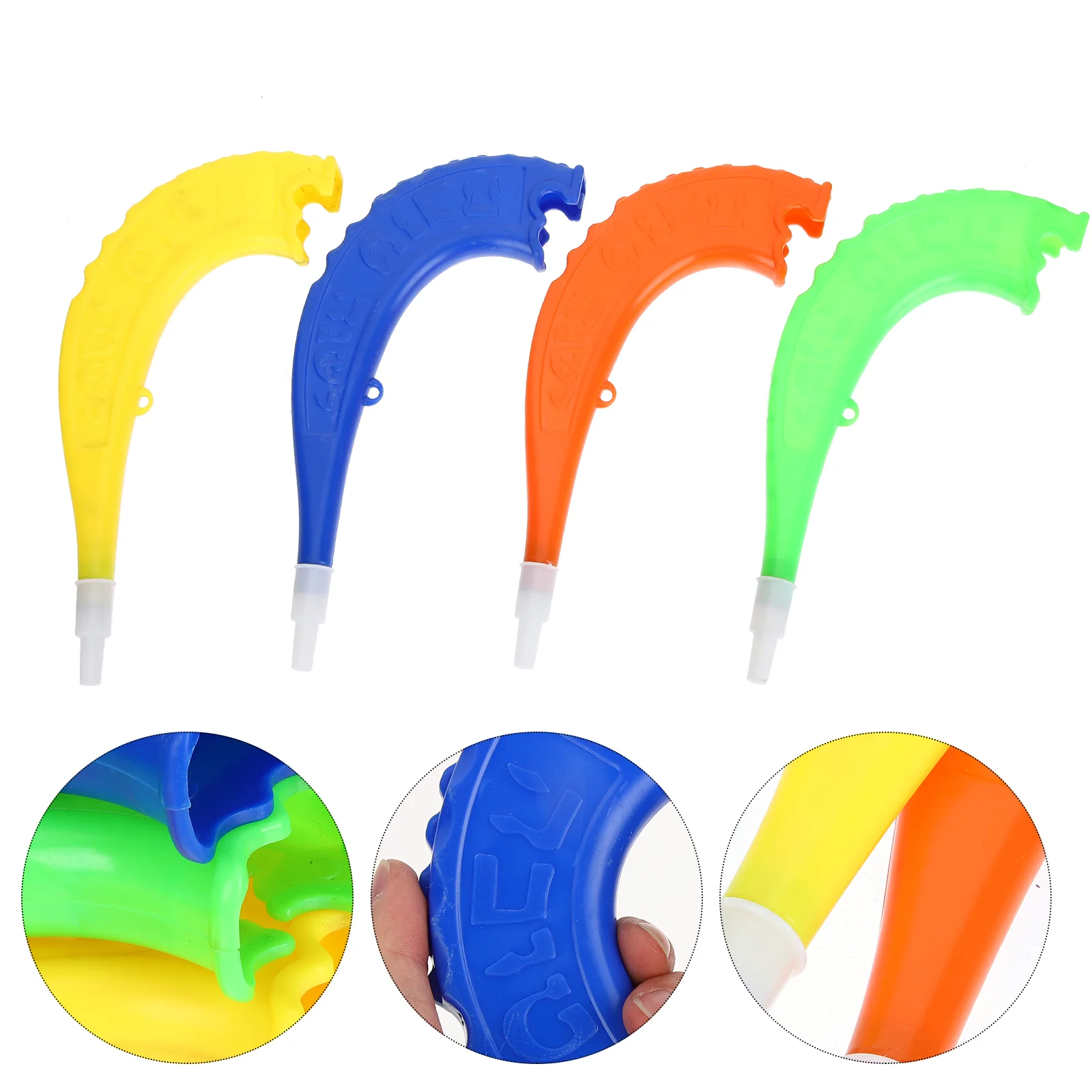 

4 Pcs Curved Horn Kids Toys Children Party Noisemaker Match Trumpet Plaything Air Horns Handheld Cheer Plastic Football Event