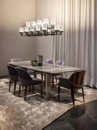 Современный новый черный мраморный обеденный стол для восьми человек 
Современный новый черный мраморный обеденный стол для восьми человек