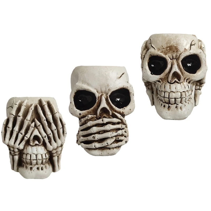 3PCS Skull Head Flower Pots Office Planter Succulent Plant Organizer Halloween Ornament
3PCS Skull Head Flower Pots Office Planter Succulent Plant Organizer Halloween Ornament