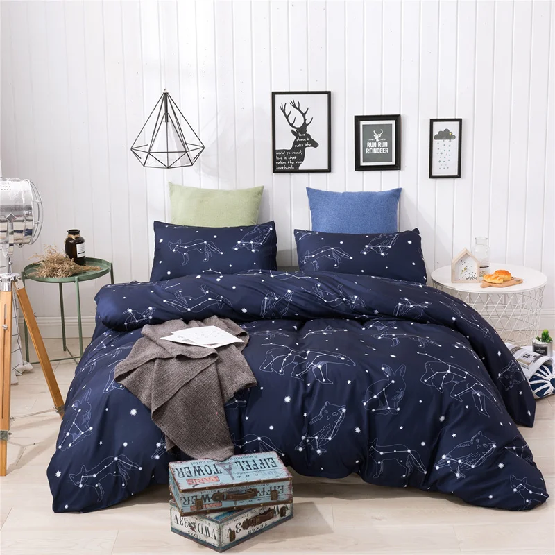 Star constellation quilt cover pillowcase three piece set soft fiber bedding set twin full single double size for all seasons
Star constellation quilt cover pillowcase three piece set soft fiber bedding set twin full single double size for all seasons