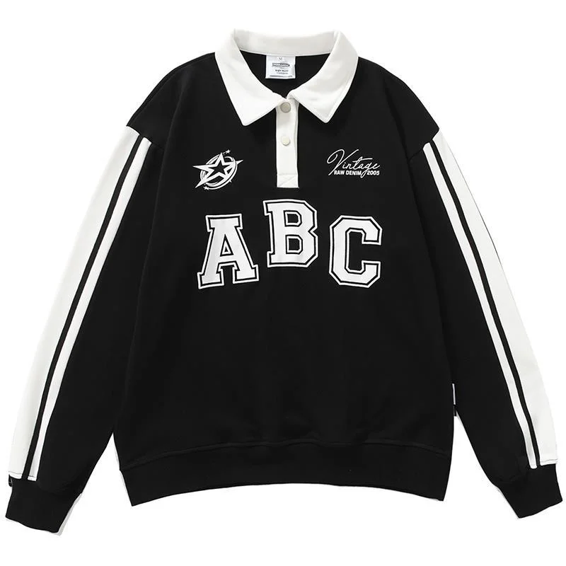 Black White Korean Fashion POLO Shirt Turn-down Collar Sweatshirt Women Students Casual Winter Clothes Harajuku Streetwear 2022
Black White Korean Fashion POLO Shirt Turn-down Collar Sweatshirt Women Students Casual Winter Clothes Harajuku Streetwear 2022