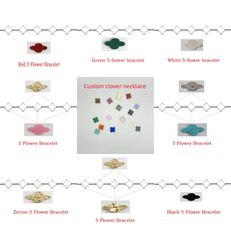 AAA Premium Edition Four-Leaf Clover Bracelet Personality Charm Five-Flower White Fritillary Agate Women's Bracelet Free shippin
AAA Premium Edition Four-Leaf Clover Bracelet Personality Charm Five-Flower White Fritillary Agate Women's Bracelet Free shippin