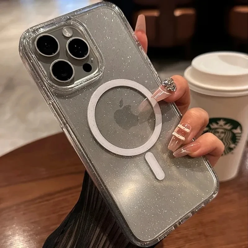Luxury Bling Glitter For Magsafe Wireless Charge Magnetic Case for iPhone 15 14 Plus 15 14 13 12 11Pro Max Clear Silicone Cover
Luxury Bling Glitter For Magsafe Wireless Charge Magnetic Case for iPhone 15 14 Plus 15 14 13 12 11Pro Max Clear Silicone Cover