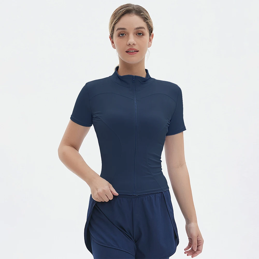 Summer Sunscreen Quick Drying Yoga Tight Nude Standing Tie Zipper Sports Top Short Sleeve
Summer Sunscreen Quick Drying Yoga Tight Nude Standing Tie Zipper Sports Top Short Sleeve