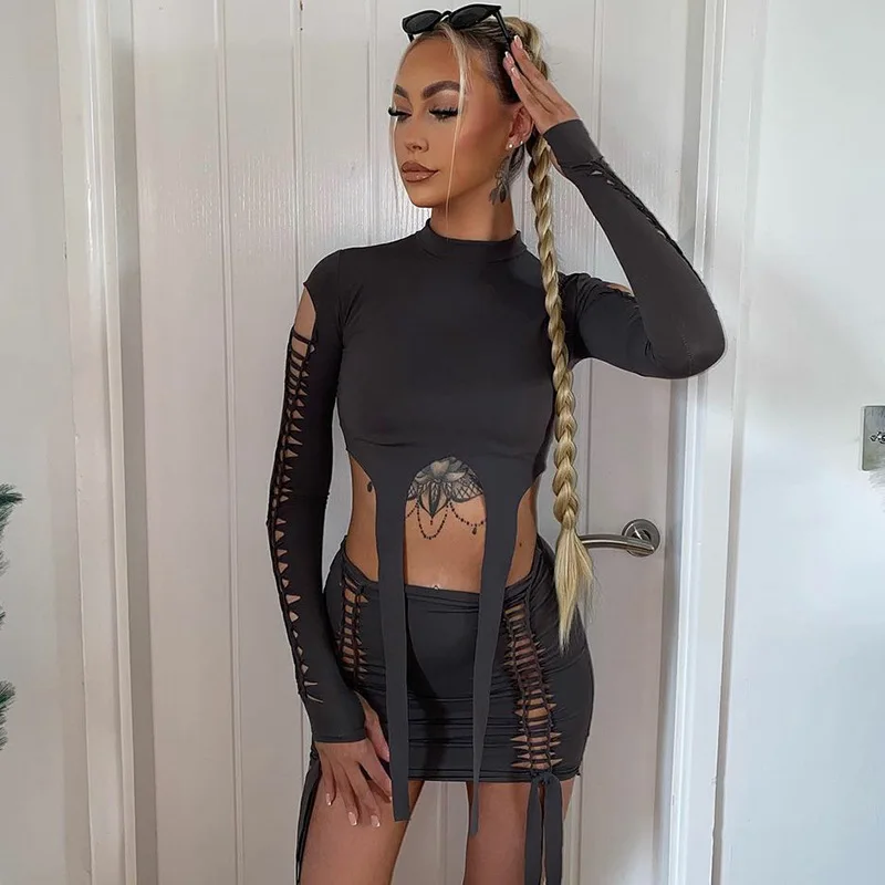 SIYU Sexy Hollow Out Two Piece Sets 2022 Autumn Long Sleeve Crop Tops and Mini Skirts Suits Club Party Dresses Sets
SIYU Sexy Hollow Out Two Piece Sets 2022 Autumn Long Sleeve Crop Tops and Mini Skirts Suits Club Party Dresses Sets