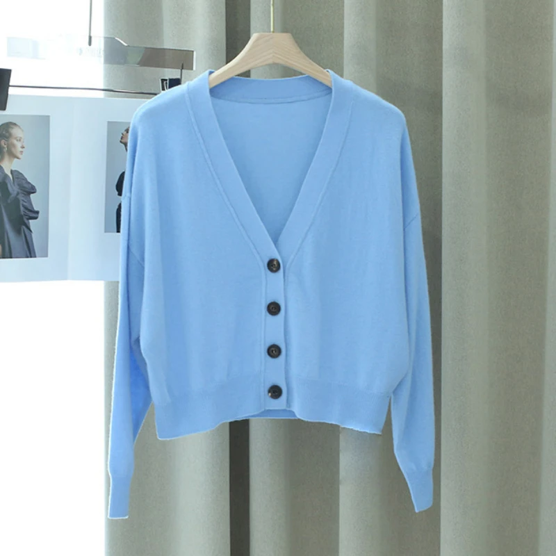 Women Long-sleeved V-neck Single-breasted Solid Color All-match Knitted Cardigan 2023 Early Autumn New Style
Women Long-sleeved V-neck Single-breasted Solid Color All-match Knitted Cardigan 2023 Early Autumn New Style