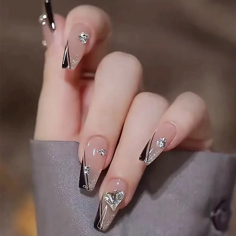 24Pcs Ballerina Nail Tips French Bevel Design False Nails Square Fake Nails Glitter Love Rhinestone Detachable Press on Nails
24Pcs Ballerina Nail Tips French Bevel Design False Nails Square Fake Nails Glitter Love Rhinestone Detachable Press on Nails