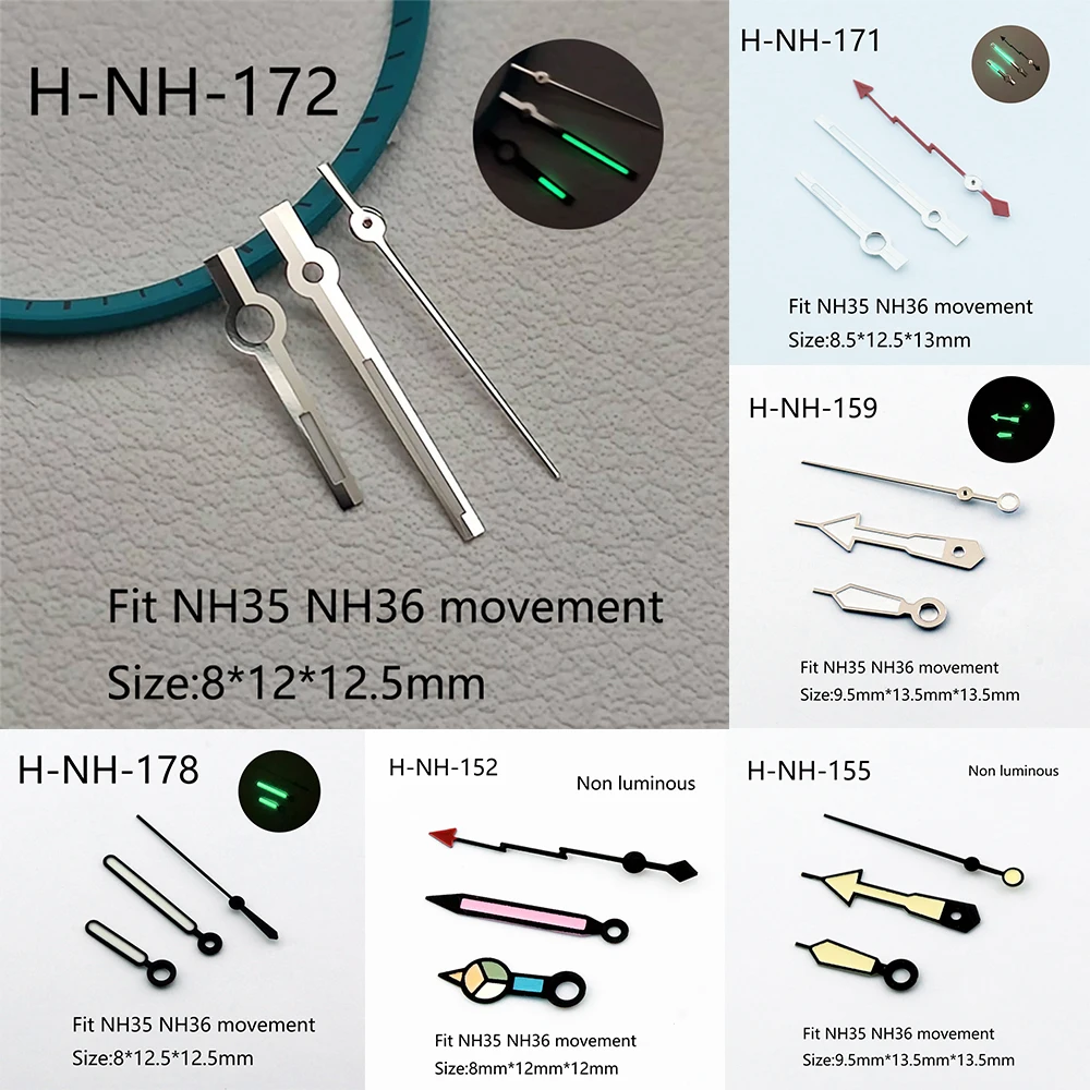 

SUB/SKX007 Watch Hands Needle Green/Blue Luminous Suitable For NH35/NH36/NH38/4R/7S Movement Watch Modification Accessories