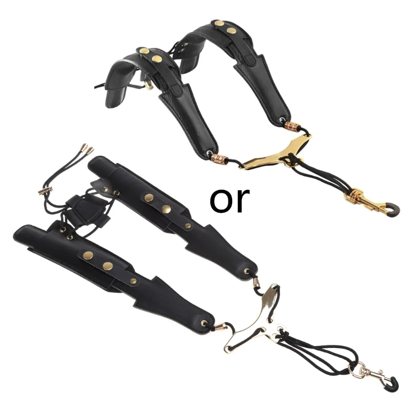 

G92F Saxophone Shoulder Neck Strap Adjustable Sax Black Double Shoulder Strap Harness Sax Musical Instruments Accessries