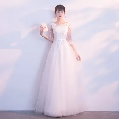 Women's Gauze Skirt Sexy Lace Crewneck Banquet Prom Dress Company Annual Meeting Host Demure Elegant Temperament Vestidos
Women's Gauze Skirt Sexy Lace Crewneck Banquet Prom Dress Company Annual Meeting Host Demure Elegant Temperament Vestidos