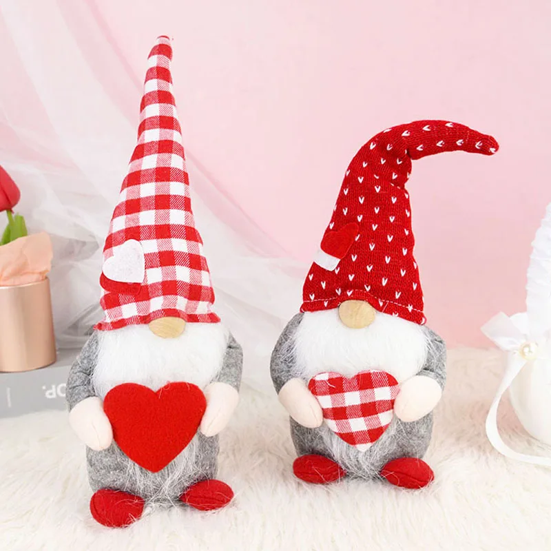 

Valentines Faceless Gnome Dolls Love Heart Elf Dwarf Doll Ornaments for Festival Wedding Party Valentine's Day Gifts Decorations