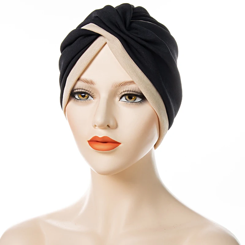 

Hair Accessories Head Scarf Inner Hijab Beanie Turbans Hat Crossed Bonnet Women Fashion Headwrap Muslim