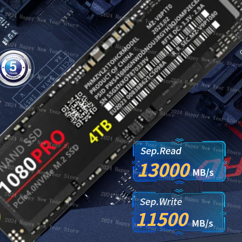 2024 Brand Original 1080 PRO M2 2280 SSD 8TB/4TB/2TB/1TB SSD Internal Solid State Disk PCIe Gen 4.0 X 4 NVMe for PS5/PC/Laptop
2024 Brand Original 1080 PRO M2 2280 SSD 8TB/4TB/2TB/1TB SSD Internal Solid State Disk PCIe Gen 4.0 X 4 NVMe for PS5/PC/Laptop