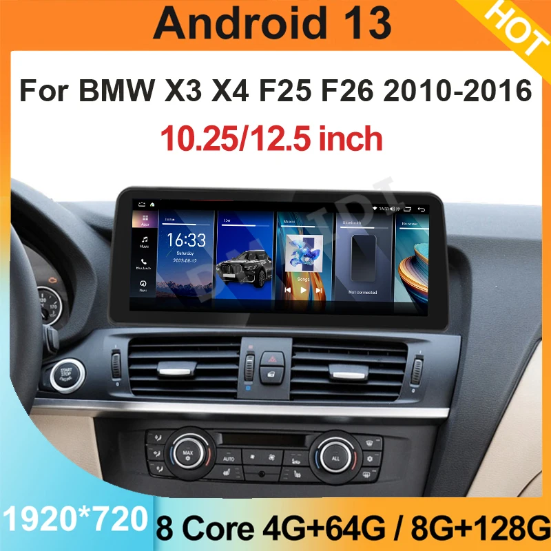 ID8 UI 12.5" Android13 GPS Navigation For BMW X3 F25 X4 F26 MTK7862 Carplay Car Multimedia Video Player Bluetooth WIFI 4G
ID8 UI 12.5" Android13 GPS Navigation For BMW X3 F25 X4 F26 MTK7862 Carplay Car Multimedia Video Player Bluetooth WIFI 4G