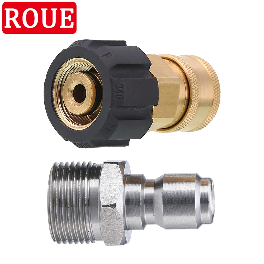 3/8 Inch Quick Connect Kit for Pressure Washer Hose & Gun Adapter M22 14mm to M22 Metric Fitting Quick Coupling Quick Connector
3/8 Inch Quick Connect Kit for Pressure Washer Hose & Gun Adapter M22 14mm to M22 Metric Fitting Quick Coupling Quick Connector