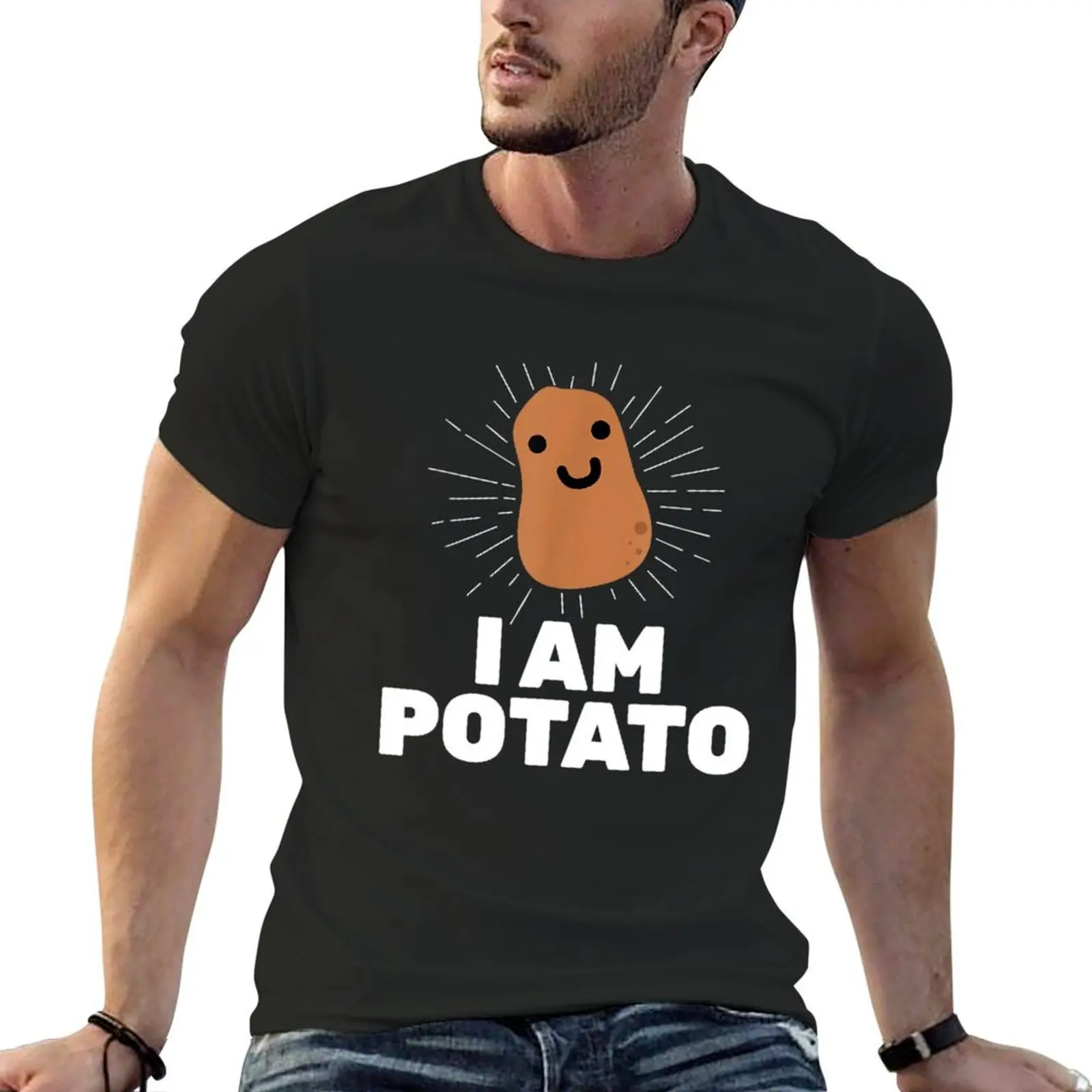 

Kawaii Potato I Am Potato Funny Potato T-shirt quick drying kawaii clothes aesthetic clothes Blouse Men's t shirts