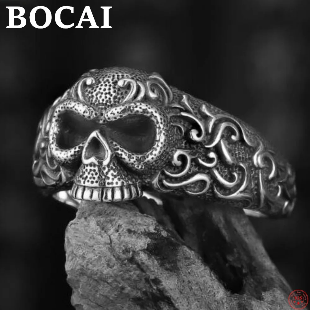 BOCAI 100% Real S925 Sterling Silver Rings 2022 New Fashion Eternal Vine Skull Adjustable Argentum Hand Jewelry for Men Women
BOCAI 100% Real S925 Sterling Silver Rings 2022 New Fashion Eternal Vine Skull Adjustable Argentum Hand Jewelry for Men Women