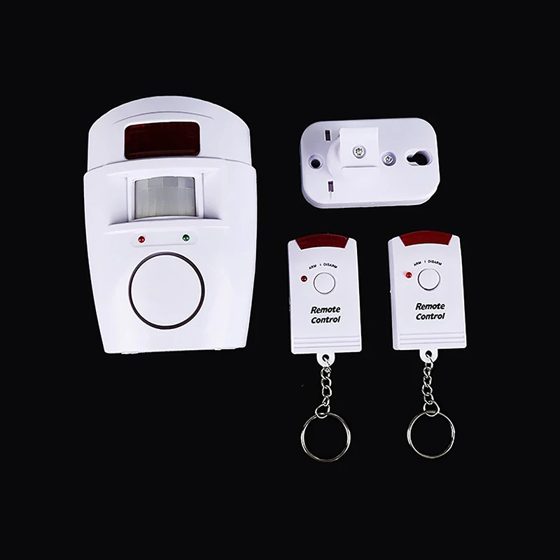 

Wireless PIR Motion Sensor Detector Alarm With 2 Remote Controls Door Window For Home Shed Garage Carvan Alarm Security System