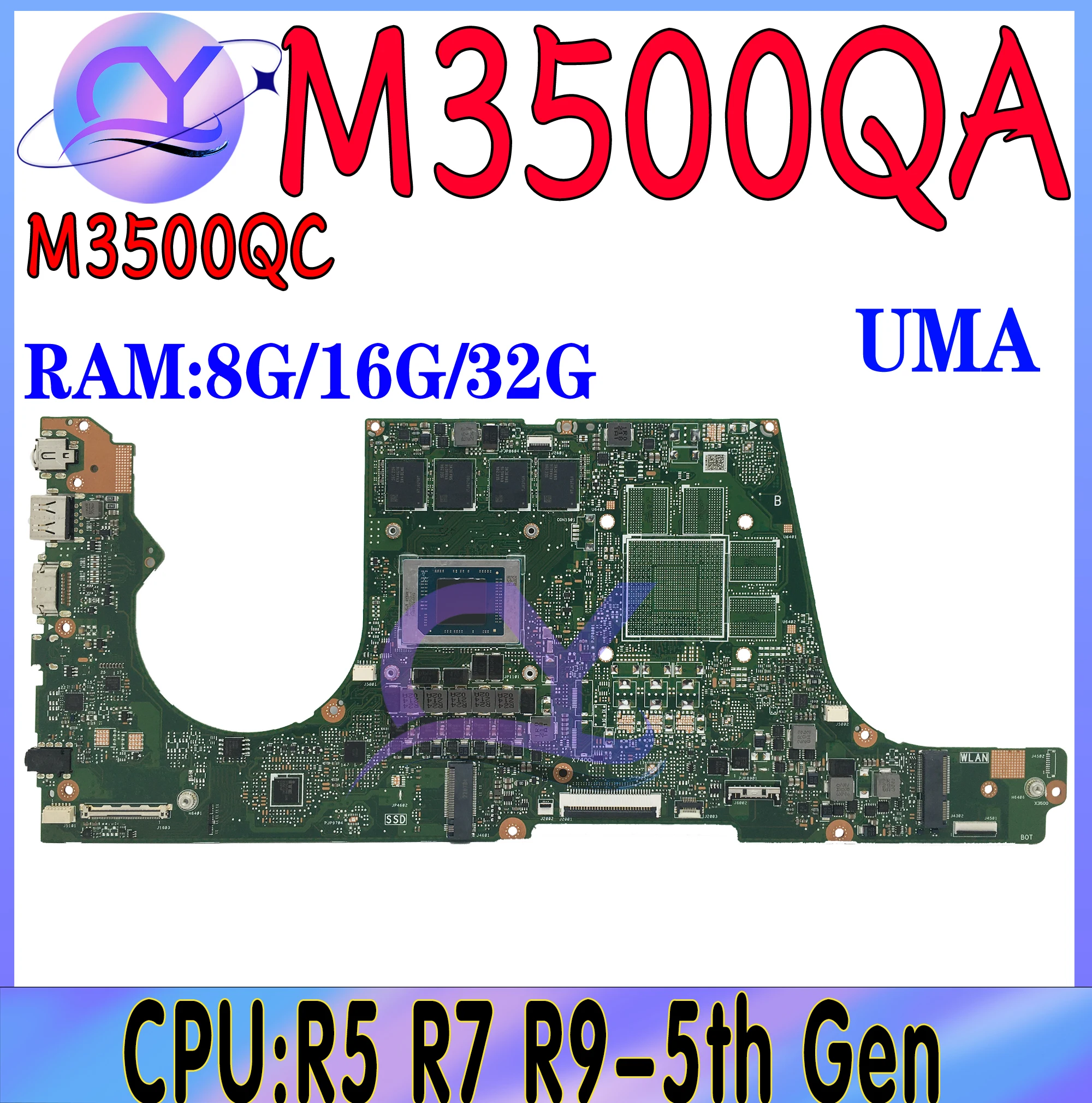 

M3500QA Laptop Motherboard For ASUS Vivobook Pro 16X OLED Pro 15 M7600Q M7600QE M3500QC Mainboard R5 R7 R9 100% Working