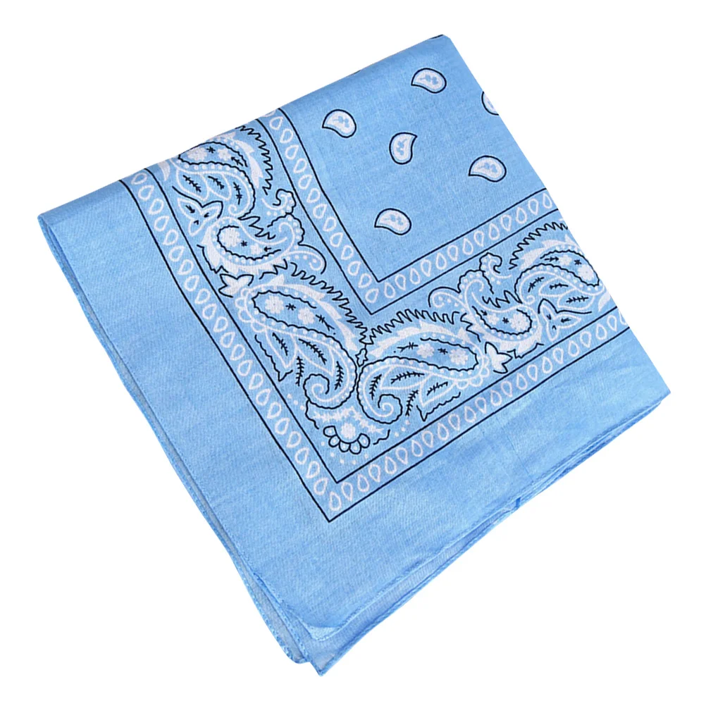 

Cotton Printed Bandana Paisley Headband Bandana Balaclava Square Scarf Handkerchief For Hip- Hop Cycling DIY Cover Sky- blue