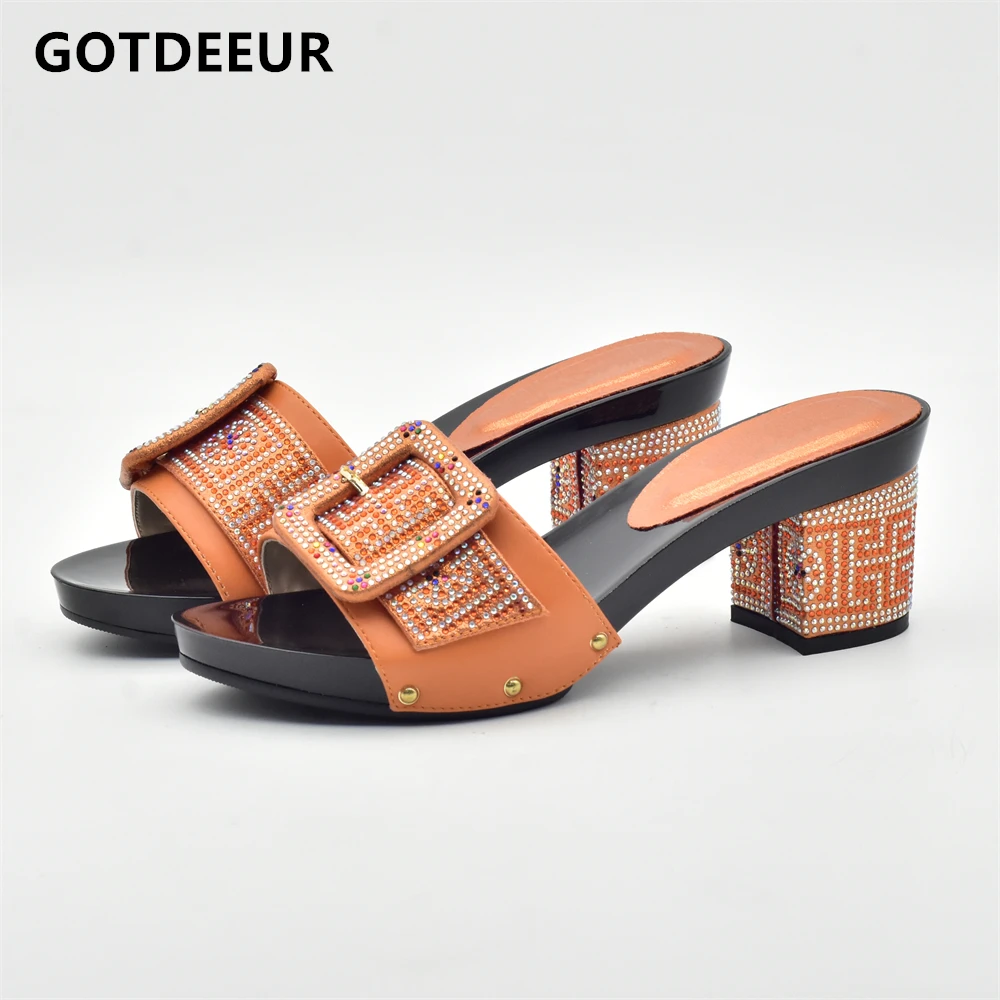 Orange Color Rhinestone Italian Women Wedding Shoes African Party Shoes Summer Women Slipper Pumps Shoe Italian Elegant Shoes
Orange Color Rhinestone Italian Women Wedding Shoes African Party Shoes Summer Women Slipper Pumps Shoe Italian Elegant Shoes