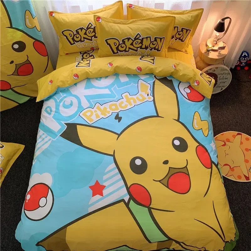 Pikachu pure cotton kawaii 3Pcs creative Pokemon cartoon children's skin-friendly soft sheets and quilt covers bedding wholesale
Pikachu pure cotton kawaii 3Pcs creative Pokemon cartoon children's skin-friendly soft sheets and quilt covers bedding wholesale
