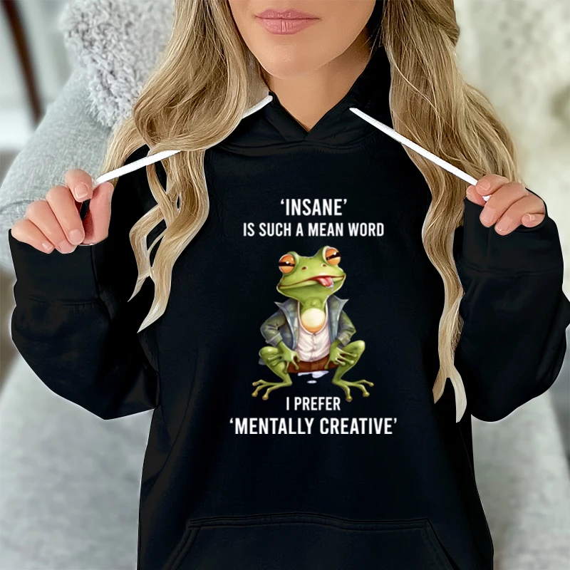 Женская одежда в виде лягушки, забавная шуточная надпись «Безумный товар», толстовка унисекс с капюшоном в виде лягушки, Повседневная Толстовка
Женская одежда в виде лягушки, забавная шуточная надпись «Безумный товар», толстовка унисекс с капюшоном в виде лягушки, Повседневная Толстовка