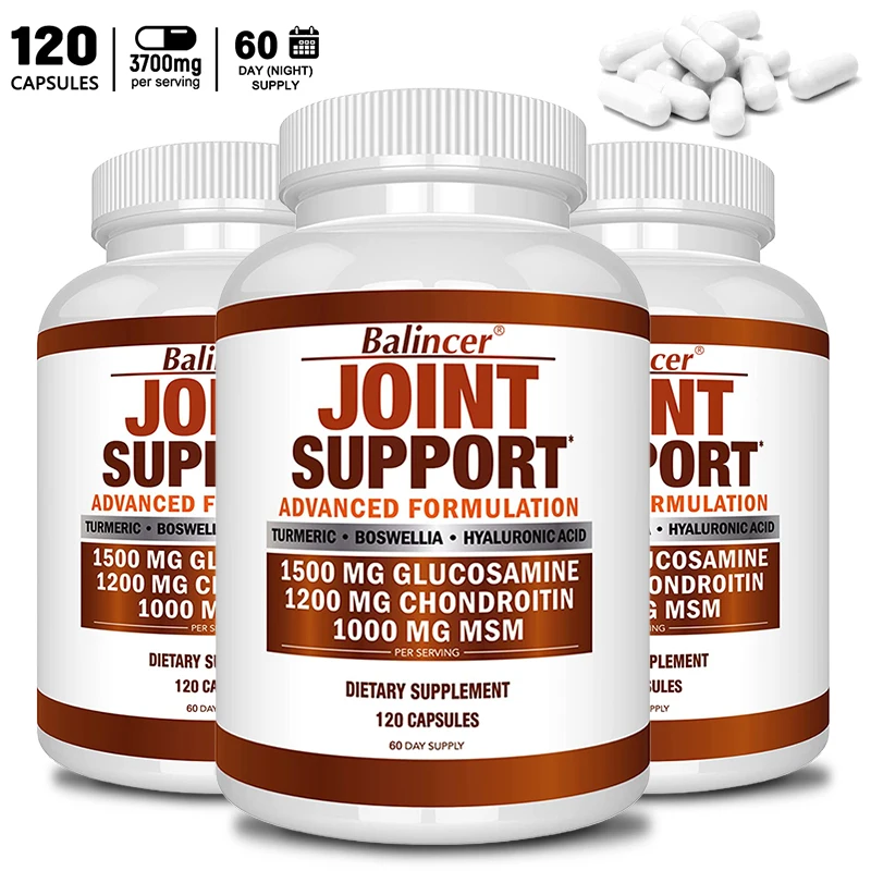 Balincer Glucosamine, Chondroitin & MSM 3-in-1 Capsules - for Joints, Knee Mobility - Total Joint Care, Non-GMO, Gluten-Free
Balincer Glucosamine, Chondroitin & MSM 3-in-1 Capsules - for Joints, Knee Mobility - Total Joint Care, Non-GMO, Gluten-Free