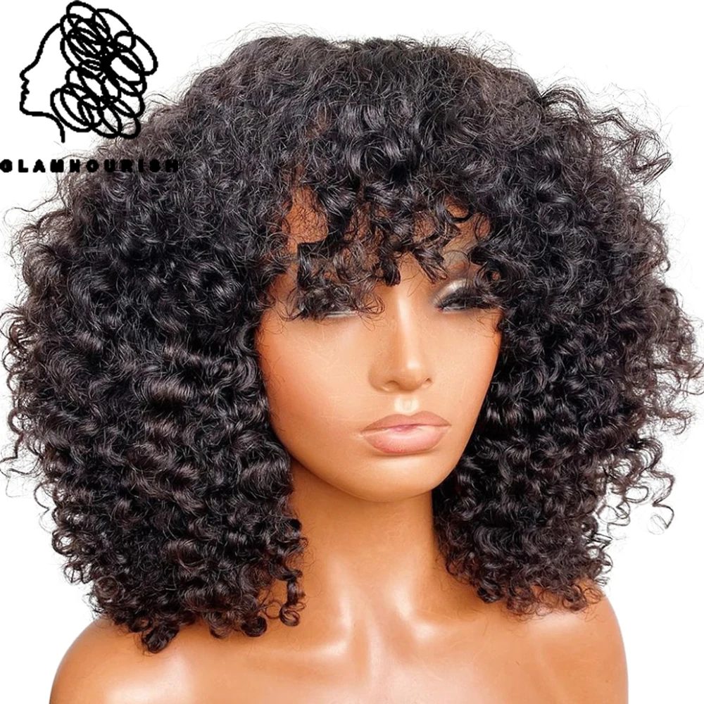Glueless Human Hair Curly Wigs With Bangs Glueless Bob Wig for Black Women 200% Density Scalp Top Wig Brazilian Human Hair
Glueless Human Hair Curly Wigs With Bangs Glueless Bob Wig for Black Women 200% Density Scalp Top Wig Brazilian Human Hair