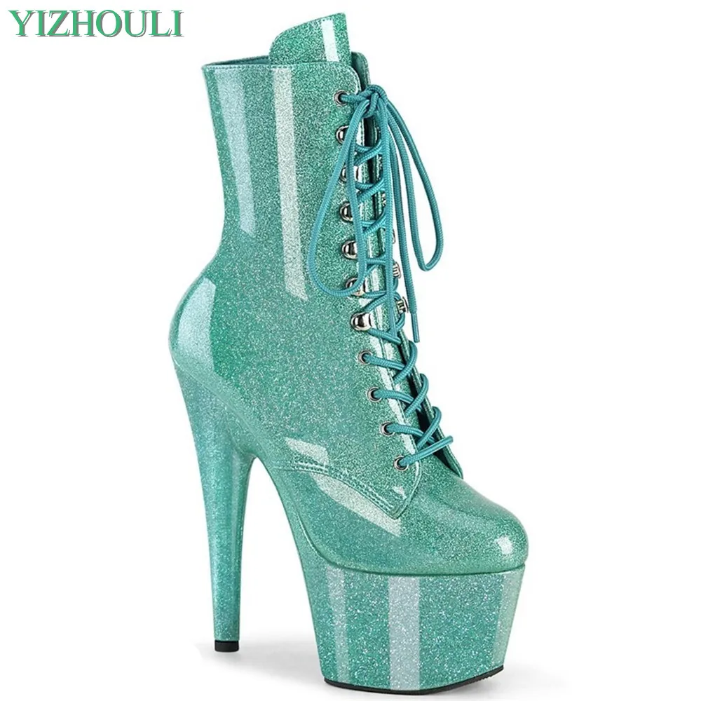 Sexy model 17cm/7Inches High Heels Women's Ankle Boots Shoes Round Head Sequined Vamp High-heeled Boots Party Pole dance shoes
Sexy model 17cm/7Inches High Heels Women's Ankle Boots Shoes Round Head Sequined Vamp High-heeled Boots Party Pole dance shoes