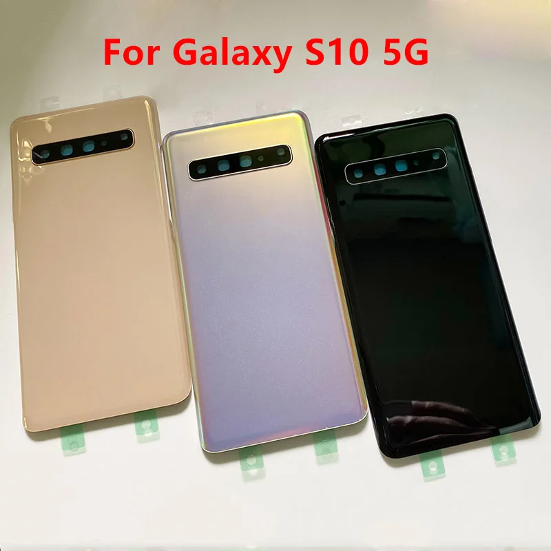 

S10 5G back Cover For Samsung Galaxy S10 5G SM-G977 6.7'' Glass Housing Case Battery Door Rear Panel parts With camera lens