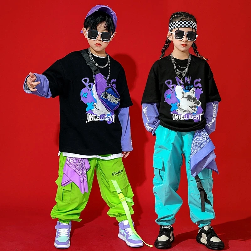 Kid Kpop Hip Hop Clothing Print Sweatshirt Top Streetwear Tactical Cargo Jogger Pants for Girl Boy Jazz Dance Costume Clothes
Kid Kpop Hip Hop Clothing Print Sweatshirt Top Streetwear Tactical Cargo Jogger Pants for Girl Boy Jazz Dance Costume Clothes