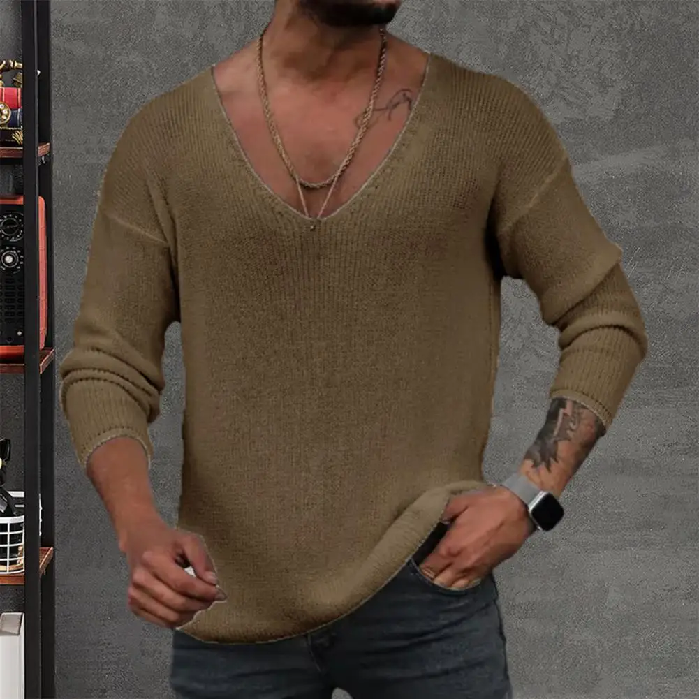 Men Solid Color Sweater Solid Color Men Sweater Versatile Men's V-neck Sweater Loose Fit Solid Color Casual Knitwear for Spring
Men Solid Color Sweater Solid Color Men Sweater Versatile Men's V-neck Sweater Loose Fit Solid Color Casual Knitwear for Spring