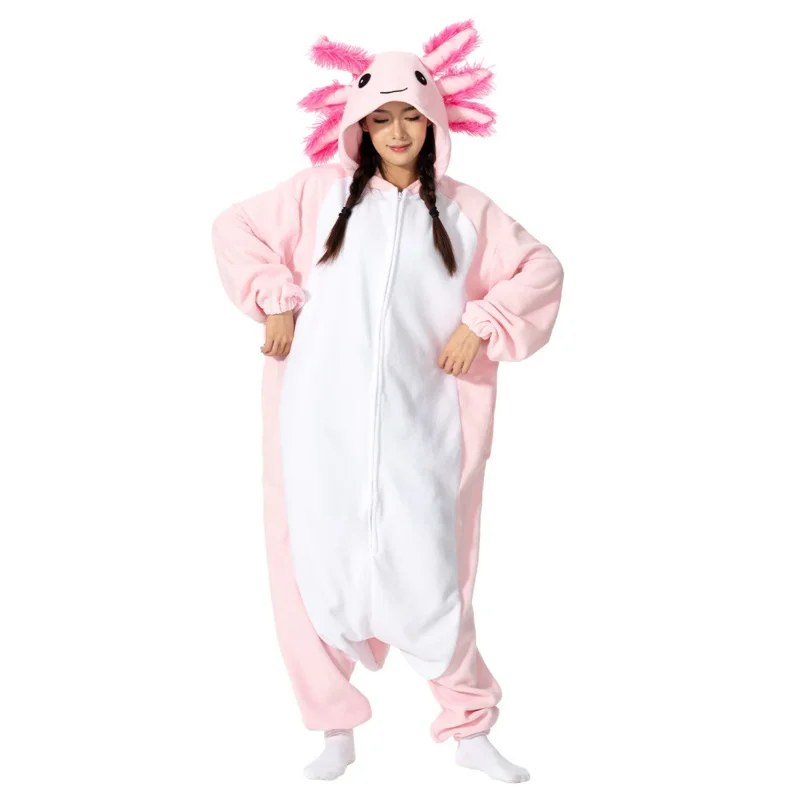 

Halloween Onesie Cartoon Axolotl Pajama For Adult Kids Women Men Animal Kigurumis Pyjamas Homewear Cosplay Party Costume