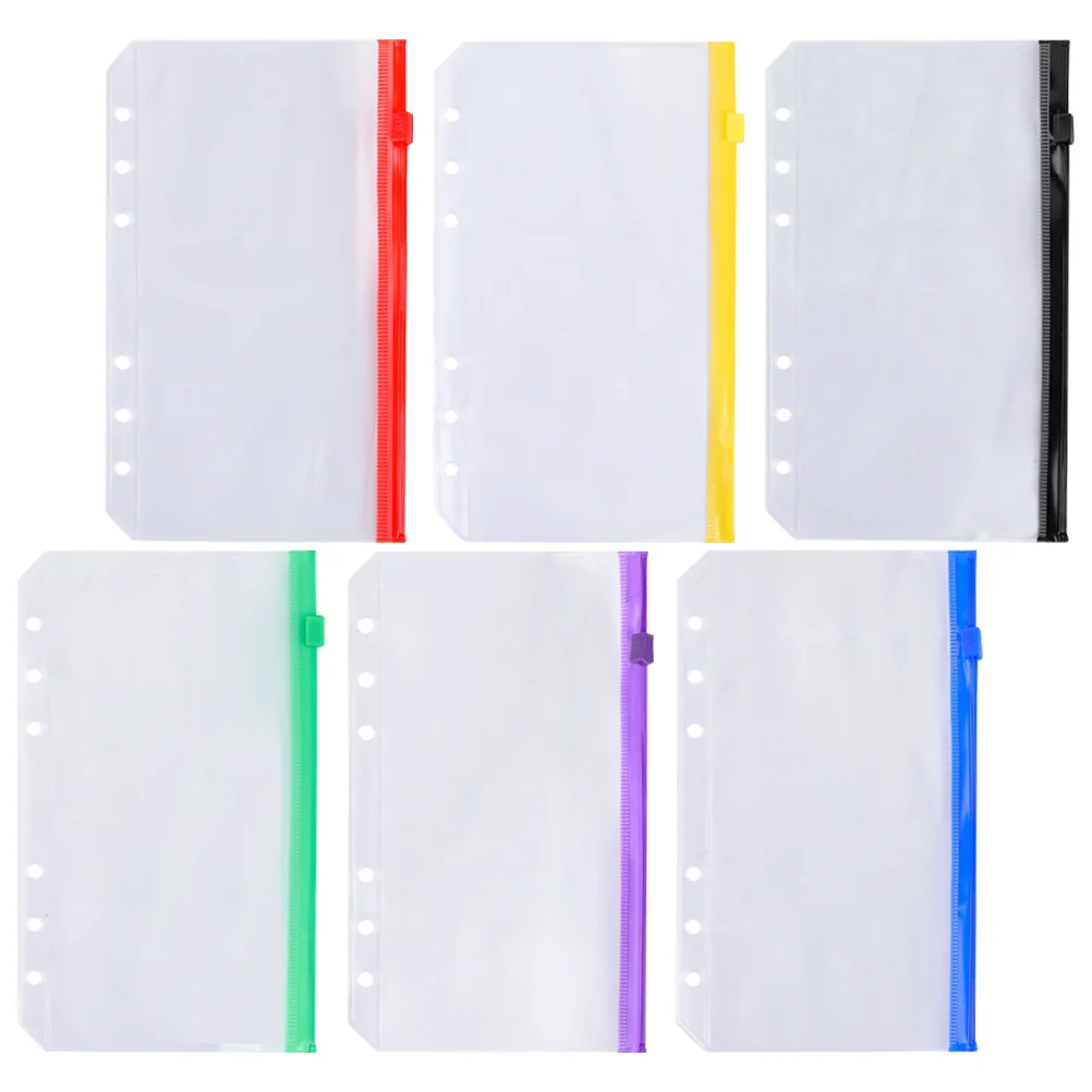 6 Pcs Loose-leaf Book Binder Pouches 6-Holes Clear Bags File Rack Storage Zipper Type Pvc Folder Inserts Business Card
6 Pcs Loose-leaf Book Binder Pouches 6-Holes Clear Bags File Rack Storage Zipper Type Pvc Folder Inserts Business Card