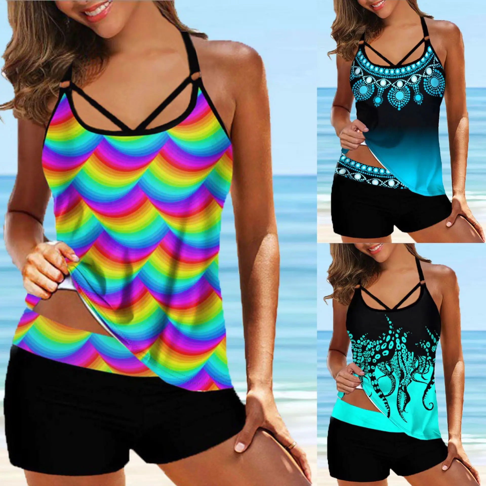 Tankini 2022 Two Piece Swimsuit Women With Shorts High Waist Swimwear Female Bathing Suit Mayo Beach Bathers Maios XXL
Tankini 2022 Two Piece Swimsuit Women With Shorts High Waist Swimwear Female Bathing Suit Mayo Beach Bathers Maios XXL